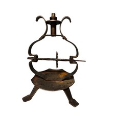 Antique Wrought Iron Clock Jack Primitive Hearth 14