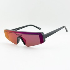 Balenciaga BB0003S Shield Sunglasses Black Frame Purple Mirror Lens Unisex picture