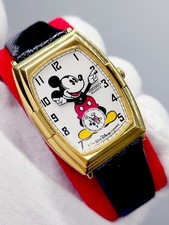 Seiko Mickey Mouse 60th Anniversary Ladies Watch Vtg 1988 Gold Tone Tank [MINT]  picture