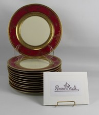12 Rosenthal GOLD Encrusted DINNER Plates #5753 CRAMBERRY Pink RARE Numbered picture