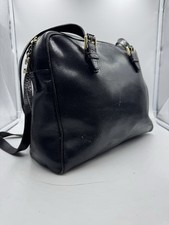 Vintage Gherardini Black Leather Shoulder Bag Made in Italy Gold Hardware picture