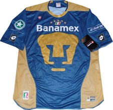 Throwback 2004 Mexico Lotto FMF Pumas UNAM Banamex Men Soccer Jersey Blue 54 XXL picture