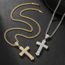 Elegant Iced Out Cross Pendant Necklace for Men and Women picture