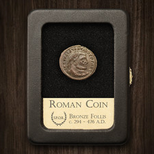 RARE Roman Empire Coin Bronze Follis - C. 3-4 C.E.  HIGH GRADE - W. Display Case picture