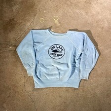 True Vintage 60s Big Lake Youth Camp Oregon Blue Sweatshirt picture