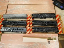 PENN LINE HO LOT of 6 Econ Passenger Cars & CUTOUT 1957 ORIGINAL BOXES NO WHEELS picture