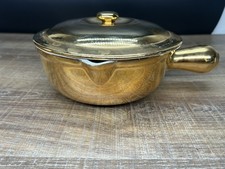 Vintage Hall Golden Glo 22 Carat Gold Covered Casserole Sauce Pot USA picture