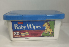 Vintage Giant Baby Wipes 80 Ct Sealed Tub Unscented Giraffe NOS Y2K Rare picture