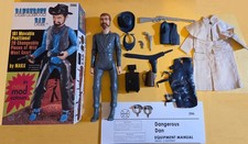 Custom Dangerous Dan + 15 Accessories + Box + Manual Marx Johnny West Blue Grey picture