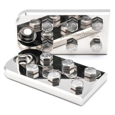 Pair ILL Customz 6 Spot Flat Lug Style Battery Terminal Blocks BOLT USE ONLY picture