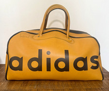 Vintage 70s Adidas Boston Bag Made In Spain Madrid ReLampago Duffle Yellow Retro picture