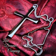 Black Sabbath Ozzy Osbourne Cross Necklace Stainless Steel 4 Inch picture