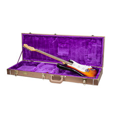 Crossrock Wood Case for Fender Stratocaster and Telecaster Guitars-Security Lock picture