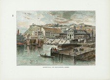 JD SMILLIE Antiq c1872-74 Engrav from PICTURESQUE AMERICA, MARKET-HALL...QUEBEC picture