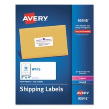 Avery Dennison 95945_40 White Shipping Labels 2x4 2500 Labels picture