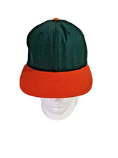 VTG DeLong Brand two-tone wool snapback hat Miami Hurricanes picture