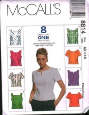 8814 Vintage McCalls SEWING Pattern Misses 1990s Semi Fitted Top Shirt OOP UNCUT picture