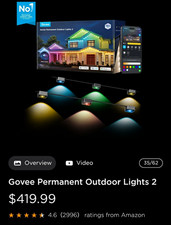 Brand New Govee Permanent Outdoor Lights 2 - 150 ft  - Black picture