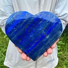 2.18LB Natural Lapis Lazuli Heart Crystal Energy Healing Wealth Attraction Decor picture