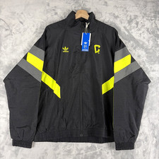 Adidas MLS Columbus Crew Full Zip Windbreaker Jacket Black/Neon JF2679 Sz Medium picture