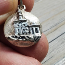 Vintage Toledo Harbor Light Sterling Silver Pendant Lake Erie Lighthouse Charm picture
