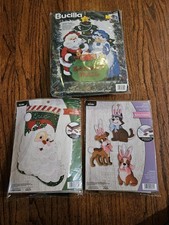 Bucilla Santa's Mailbag Bunny Puppies Jolly Saint Nick Felt Kit Lot Bew Sealed picture