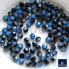 60pcs 4mm White Opal Sky Blue #5000 Swarovski Crystal Faceted Round Beads picture
