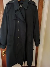 Vintage Stafford Men's All Weather Trench Coat, Dark Blue Size 42 Long picture
