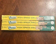 Vintage Hanson High Speed Drill Stock No. 60128 7/16 Lot Of 3 NOS In Box picture