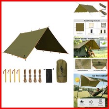 FREE SOLDIER Waterproof Camping Tarp Shelter Awning Brown 10×10.5ft picture