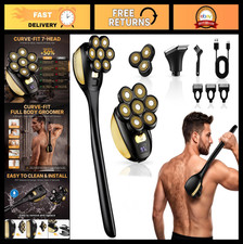 3-in-1 Electric Back Shaver for Men, Long Handle, Waterproof, LED Display, Groom picture