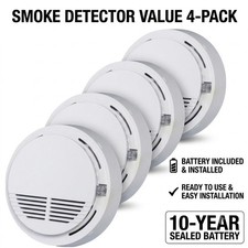 4 Pack General Smoke Alarm Detectors, Home Fire Safety Sensors w/ Battery picture