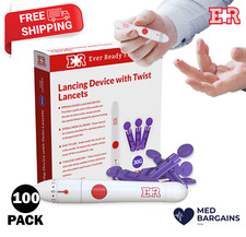 Ever Ready First Aid Lancing Device with 30G Twist Lancets - 100 Pack picture