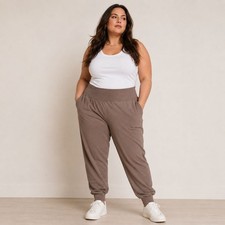 Athleta Rincon Dress 2X Taupe Travel Jogger Pants Stretch Pockets Athleisure picture