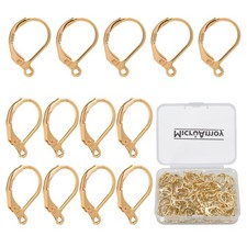 100Pcs 14K Gold Filled Leverback Earwires French Earring Hooks,Hypoallergenic Da picture