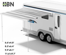 HBN RV Awning Retractable Camper Awning, White Aluminium, Vehicle Awning For Car picture
