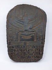 RARE ANTIQUE ANCIENT EGYPTIAN Stone Steal Book of Dead with Winged Goddess Isis picture