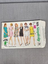 1960s Simplicity 7670 Pattern Misses Collarless Jiffy ALine Dress Bust 32