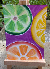 ACEO/ATC Original Acrylic 3.5x2.5 Fruit Painting 