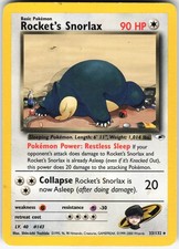 Rocket's Snorlax 33/132 Rare Gym Heroes Pokemon Unlimited Vintage Grail WOTC picture