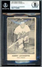 Cookie Lavagetto Beckett BAS Signed 1950 Remar Bread Autograph picture