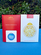 HALLMARK KEEPSAKE CHRISTMAS COMMEMORATIVE ORNAMENTS 2021 and 2022 NEW IN BOXES picture
