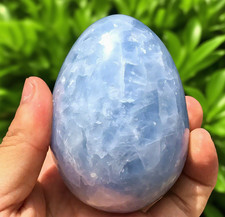 Natural Celestite Egg Polished Tumbled Stone Healing Crystal Pocket Palm Stone picture