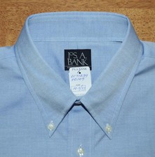 NWT Jos A Bank 16.5 33 solid blue oxford cloth button down OCBD dress shirt y2j6 picture