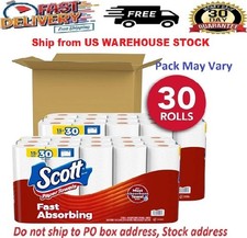 NEW Scott Paper Towels Bulk 60 Regular Rolls 30 Double Rolls 2-3 Packs of White picture
