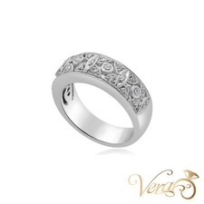 18K WG Diamond Band Ring 0.20 ct NAT, Size 6, 7.4g picture