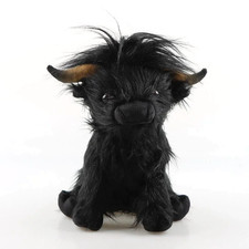 25CM Kawaii Simulated Scottish Highland Cow Plush Toy Cute Calf Baby Animal picture