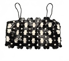 Social Tourist black and white floral mesh mini shirt picture