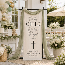 Personalized Christian Baby Shower Banner Bible Verse Welcome Sign picture