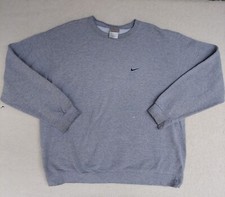Vintage 00s NIKE Mini Swoosh Crewneck Sweatshirt Small Hole Y2K Silver Tag XXL picture